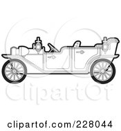 Royalty Free RF Clipart Illustration Of A Coloring Page Outline Of A Vintage Car
