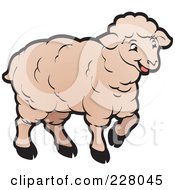 Royalty Free RF Clipart Illustration Of A Happy Sheep