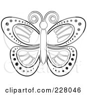 Royalty Free RF Clipart Illustration Of An Outlined Butterfly