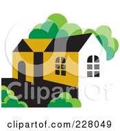Royalty Free RF Clipart Illustration Of A Home With Mature Trees