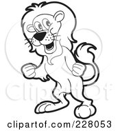 Poster, Art Print Of Coloring Page Outline Of A Mad Lion