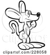 Royalty Free RF Clipart Illustration Of A Coloring Page Outline Of A Thinking Mouse