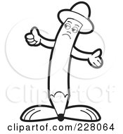 Poster, Art Print Of Coloring Page Outline Of A Pencil Guy Holding His Arms Up