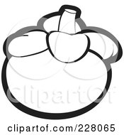 Royalty Free RF Clipart Illustration Of A Coloring Page Outline Of A Mangosteen by Lal Perera