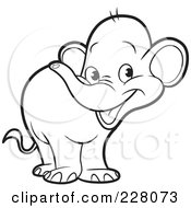 Poster, Art Print Of Coloring Page Outline Of A Cute Little Elephant