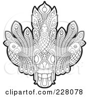 Poster, Art Print Of Coloring Page Outline Of A Sri Lankan Devil Dancing Mask