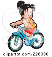 Poster, Art Print Of Girl Riding Her Bike