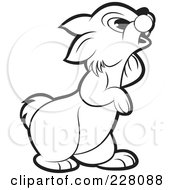 Royalty Free RF Clipart Illustration Of A Coloring Page Outline Of A Curious Rabbit