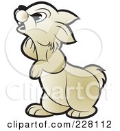 Royalty Free RF Clipart Illustration Of A Curious Rabbit by Lal Perera