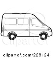 Poster, Art Print Of Coloring Page Outline Of A Van