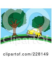 Poster, Art Print Of Yellow Car Driving On A Country Road