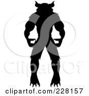 Royalty Free RF Clipart Illustration Of A Silhouetted Werewolf by Pams Clipart