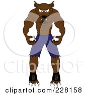 Royalty Free RF Clipart Illustration Of A Snarling Werewolf