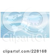 Royalty Free RF Clipart Illustration Of A Shiny Blue World Atlas With Waves