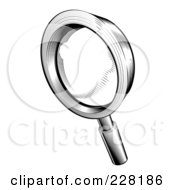 Poster, Art Print Of Black And White Retro Magnifying Glass