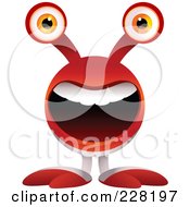 Poster, Art Print Of Alien With A Red Head And Orange Eyes