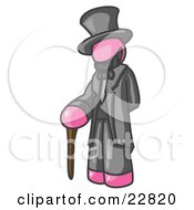 Poster, Art Print Of Pink Man Depicting Abraham Lincoln With A Cane