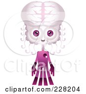 Royalty Free RF Clipart Illustration Of An Alien With A Purple Brain Head by Tonis Pan