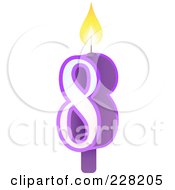 Poster, Art Print Of Number 8 Birthday Cake Candle