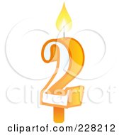 Poster, Art Print Of Number 2 Birthday Cake Candle