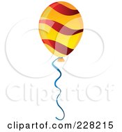 Royalty Free RF Clipart Illustration Of A Wave Patterned Party Balloon