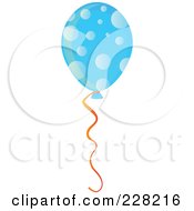 Royalty Free RF Clipart Illustration Of A Blue Bubble Patterned Party Balloon by Tonis Pan