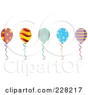 Royalty Free RF Clipart Illustration Of A Digital Collage Of Patterned Party Balloons by Tonis Pan