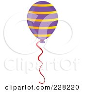 Royalty Free RF Clipart Illustration Of A Stripe Patterned Party Balloon by Tonis Pan