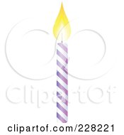 Purple And White Spiral Birthday Cake Candle