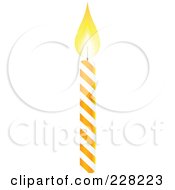 Royalty Free RF Clipart Illustration Of An Orange And White Spiral Birthday Cake Candle