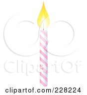 Pink And White Spiral Birthday Cake Candle