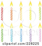 Royalty Free RF Clipart Illustration Of A Digital Collage Of Colorful Birthday Candles
