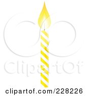 Royalty Free RF Clipart Illustration Of A Yellow And White Spiral Birthday Cake Candle