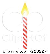 Poster, Art Print Of Red And White Spiral Birthday Cake Candle