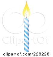 Blue And White Spiral Birthday Cake Candle