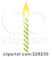 Poster, Art Print Of Light Green And White Spiral Birthday Cake Candle