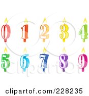 Digital Collage Of Numbered Birthday Cake Candles