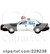 Pixelated Officer Driving A Car