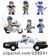Digital Collage Of Pixelated Officers