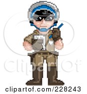 Poster, Art Print Of Pixelated Police Officer Issuing A Ticket