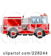 Poster, Art Print Of Pixelated Fire Engine