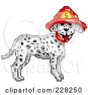 Poster, Art Print Of Fire Department Dalmatian Dog Wearing A Helmet
