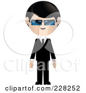 Royalty Free RF Clipart Illustration Of A Secret Service Man In Black