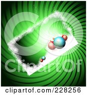 Royalty Free RF Clipart Illustration Of A Green Swirl Background With Snow Grunge And Ornaments