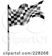 Poster, Art Print Of Racing Flag On A Metal Pole