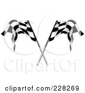 Royalty Free RF Clipart Illustration Of Two Racing Flags Waving by MilsiArt