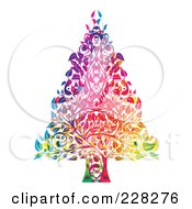 Poster, Art Print Of Colorful Christmas Tree Made Of Leaves And Branches