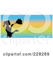 Black Silhouetted Maid Dusting On A Gradient Website Banner