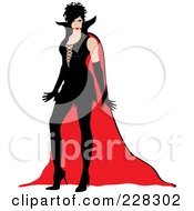 Royalty Free RF Clipart Illustration Of A Sexy Woman Posing In A Vampire Halloween Costume by Pams Clipart