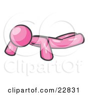 Pink Man Doing Pushups While Strength Training by Leo Blanchette